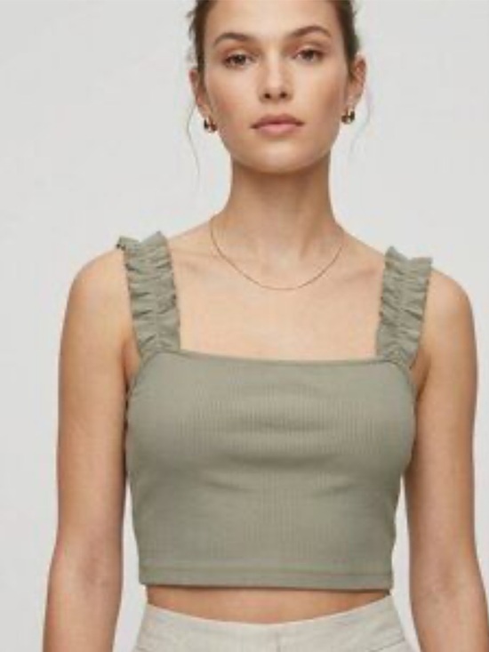 Aritzia Tops - Aritzia Sunday Best firecracker tank Taupe small